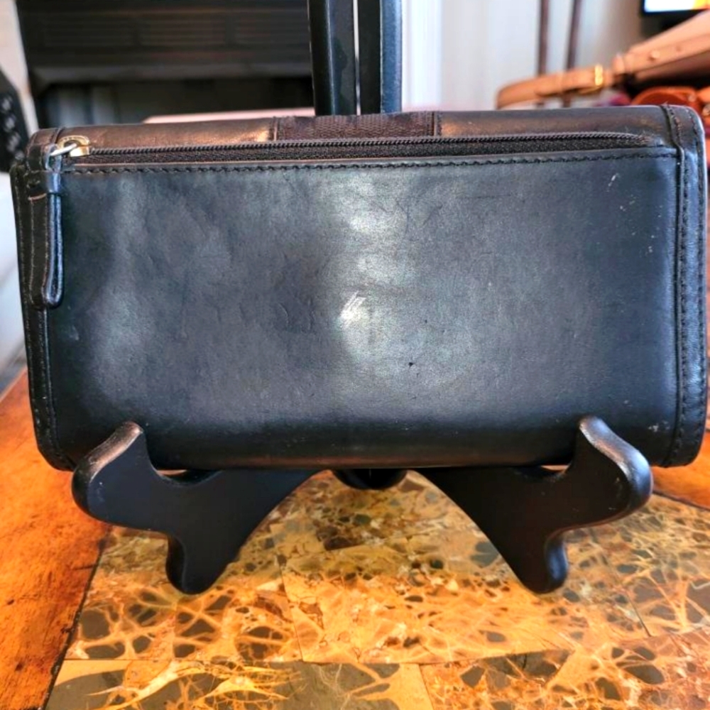 Coach black long wallet with checkbook cover - Picture 2 of 15